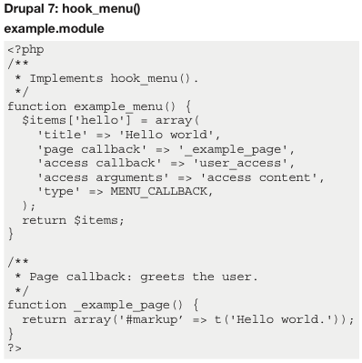 Drupal 7: hook_menu()